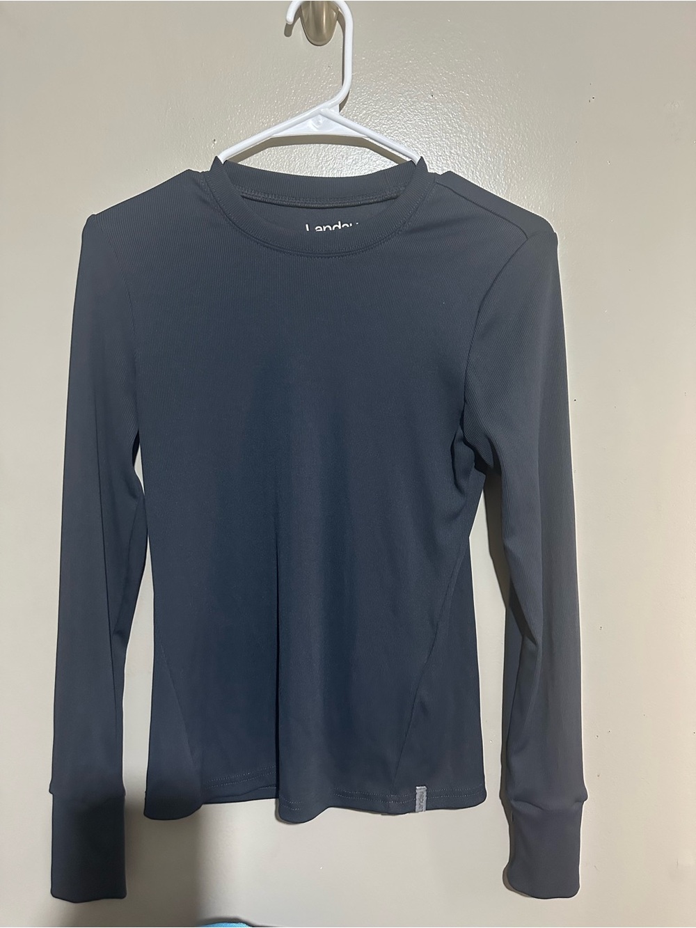 Landau Black Long-Sleeve Crew Neck Performance Tee